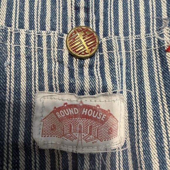 Round House Boys Striped Train Conductor Style Bib Coveralls Size 5 Thomas Train - Picture 10 of 14